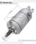 Honda Foreman FourTrax Starter Motor Replacement For TRX 400 450 500 ATV Models 1995 2011 With OEM Numbers 31200 HM7 003 And 31200 HM7 A41 Carbon Brush Type Ready To Drop In, showing dimensions