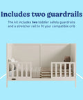 Storkcraft Toddler Safety Guardrail Kit With Slats In Frosted Oat Finish Dual Guard Rails For Crib To Toddler Bed Switch setup