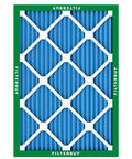 16x20x1 Air Filter MERV 13 for Smoke and Allergen Defense, Electrostatic Pleated HVAC Filter, 4 Pack, blue pleats, green frame