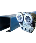 Heavy Duty Beam Trolley System On A 5 Foot Unibilt Enclosed Conveyor Track, 250Lb Per Trolley, Adjustable Steel Rollers