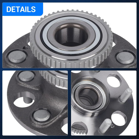 Close-up of Rear Wheel Bearing And Hub Assembly Set Of 2 With ABS For Honda Civic 2004 2005 And Acura RSX 2002 2006 Rear Left And Right 5 Lug
