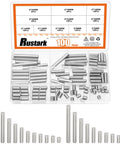 100 Pcs M6 Stainless Steel Dowel Pin Kit With 11 Sizes From M6x6mm To M6x45mm in compartmentalized case