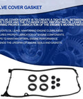 Honda Civic Timing Belt Kit With Water Pump And Gaskets Including Valve Cover Gasket For 2001 To 2005 1.7L VTEC D17A 16V Full Timing System Replacement featuring valve cover gasket and seals on blue background.
