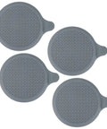 M METERXITY 4-Pack 5.9 in Silicone Tub Stopper, Bathtub Drain Stopper in gray, featuring textured surface for enhanced grip.