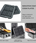 Killer Replacement Waffle Plates That Make Your Countertop Grill Work Smoother Than Ever with black nonstick surface for easy cooking.