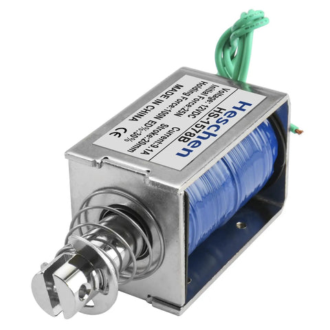 12V DC Solenoid Electromagnet With 20mm Stroke And 50N Hold Force Push Pull Type Open Frame Linear Motion Actuator For Automation Projects Durable Copper Coil Easy Install, open frame with plunger
