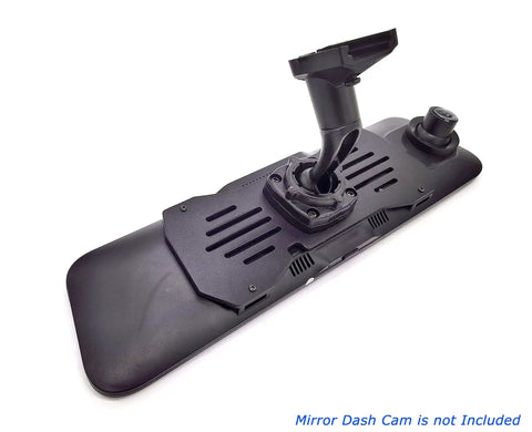Rear View Mirror Metal Back Plate Panel With 13.5 By 6 Cm Screw Spacing, dash cam mount arm shown in black finish