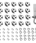60 Piece M3 Stainless Steel Wire Rope Clip Clamp Set With Thimble And Aluminum Crimping Loop Sleeve For Outdoor Use Three Styles 20 Pieces Each Heavy Duty Cable Fasteners Built Tough