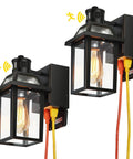 Outdoor Porch Lights With Built In GFCI Outlets No Brainer Easy Plug In Dusk To Dawn Motion Sensor 3 Lighting Modes Exterior Fixture
