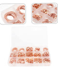 Copper Flat Washers Set 280 Pcs Ultrathin Shim Washers For Screws Dope Hardware Kit Built To Last For Automotive And Home Repairs Corrosion Resistant Penny Washers Gaskets Spacers For Stable Fit And Leak Prevention, organized in plastic box