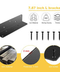 8 Inch L Shaped Heavy Duty Iron Corner Brackets 3mm Thick with 10 Screw Holes Includes Screws for Wood Shelves Cabinets and Bookcases
