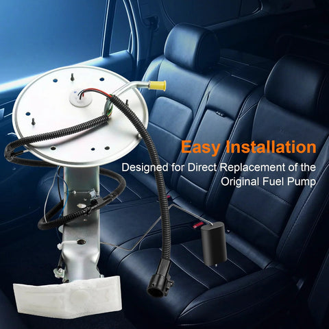 Electric Fuel Pump Assembly For 2003 2004 Ford Crown Victoria Lincoln Town Car Mercury Grand Marquis Marauder V8 4.6L Replacement E2336S Plug And Play Drop In Upgrade For Easy Install And Broad Vehicle Compatibility placed in car interior promoting easy installation