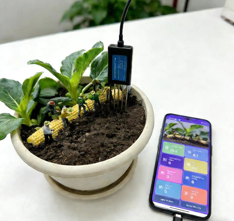 8 In 1 Soil Tester For NPK PH Moisture EC Conductivity And Fertility in potted plants with Android app