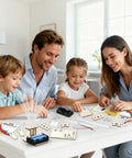 Six Pack Fiber Optic STEM Kits For Kids Ages Six To Twelve Hands On Light Craft Projects To Build Your Own Glowing Lamp With Fiber Optic Strands Easy Assembly Battery Not Included Classroom Set assembled on table