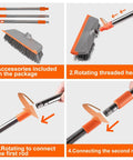 Long Handle Deck Scrub Brush With Squeegee 2 In 1 Heavy Duty Floor Cleaning Scrubber assembly instructions