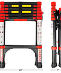 Lightweight Aluminum Telescoping A-Frame Ladder 5 Ft Portable Multi-Purpose Folding Step Ladder with non-slip cap in folded position