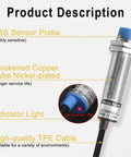Capacitive Proximity Sensor Switch M18 Non Shield Type With 10mm Sensing Range Dielectric Object Detection Adjustable 0-8mm