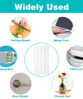 Thirty Two Piece Clear Rubber Bumpers Super Sticky Self Adhesive Pad Large Square Design used on various household items.
