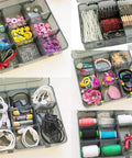 9 Grid Craft Storage Organizer Box With Removable Dividers For Beads Jewelry Buttons And Small Parts Translucent Gray Plastic Container Durable Non Toxic Construction Measures 7.3 Inch By 6.1 Inch By 1.7 Inch