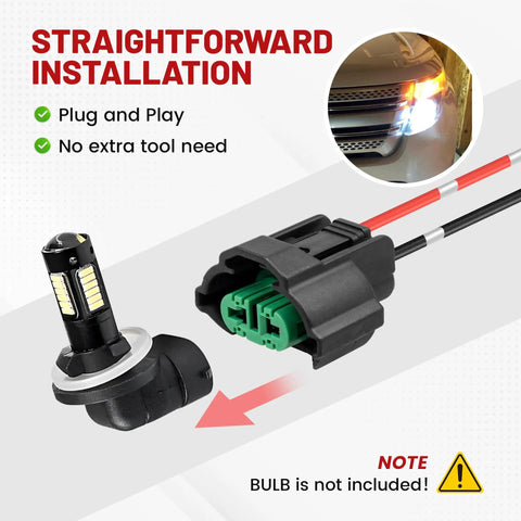 H8 H9 H11 880 881 Female Adapter Wire Connector 2 Pin Plug And Play for headlight and fog light wiring