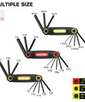 25 Piece Folding Allen Wrench Set With SAE Torx And Metric Hex Keys displayed open to show various hex sizes on each tool.