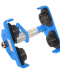Manual Beam Pushing Trolley Up To 2200 Lbs 1 Ton For I-Beam Rails, Alloy Steel, Blue with Black Rollers, Adjustable 65-190mm