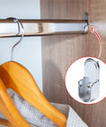 Six Piece Oval Closet Rod End Supports 15mm By 30mm Built Tough Heavy Duty Wardrobe Bracket Metal Rod Holders With Rear Facing 6.5mm Pins For Easy Rugged Closet Pole Installation And Long Lasting Use on closet rod