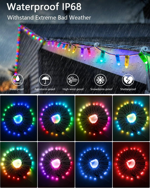 Individually Addressable Dream Color Lit RGB LED Pixels 500 Pack WS2811 12mm Diffused Lights for Outdoor Displays IP68 Waterproof