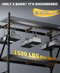 Beefy Heavy Duty Storage Shelves With 6000 Lb Capacity, 61 Inch Wide By 24 Inch Deep By 72 Inch High Industrial Steel Shelving Unit, 1 Mm Main Frame And 4 Mm Solid Wire, Built To Handle Heavy Loads Without Sag, 1500 lbs per shelf