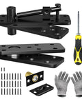 Hidden Door Hinge Kit With 620 Lbs Load Bearing Heavy Duty Stainless Steel Pivot Hinge 360 Degree Rotation Black Invisible Hardware