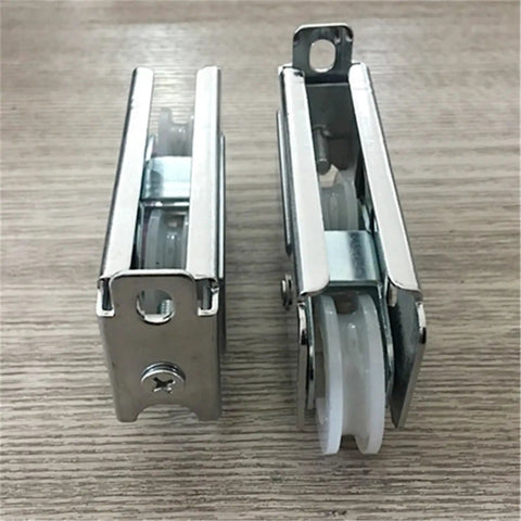 Premium Two Piece Aluminum Double Wheel Roller Hardware Featuring Slick Nylon Glide Pulleys And Sturdy Lock Blocks for sliding doors