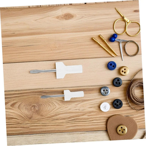 Flat Head Screwdrivers Duo Pack For Sewing Machines Precision Mini Tools for Home Studio and Tailor Shop on wooden table