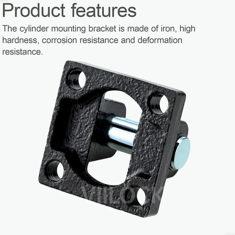 Heavy Duty Pneumatic Air Cylinder Mounting Bracket CB32 with iron body, shown with four screw holes and corrosion resistance