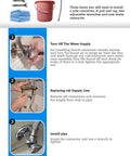 Instructions for installing Braided Faucet Connector 16 Inch Long One Half Inch IPS Brass Nut to Three Eighths Inch Female Fitting Lead Free.
