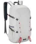 Side view of gray 35L Water Resistant Daypack For Outdoor Adventures Foldable Hiking Backpack Travel Packable For Camping School Sports.