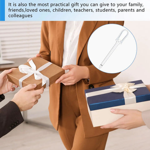 Exchanging gift boxes with insert of fountain pen cleaning kit tool in image.