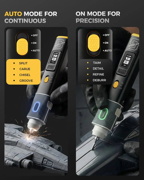 2 In 1 Wireless Ultrasonic Cutter With AI Auto Cooling System in continuous and precision modes for model mods