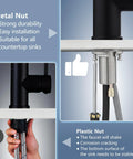 Slick Black Kitchen Faucet With Pull Down Sprayer, Hella Durable 304 Stainless Steel Construction, Lead Free Ceramic Cartridge, Sweet Dual Stream And Spray Settings For Quick Sink Cleaning Zero Leaks, showing metal nut for strong durability.