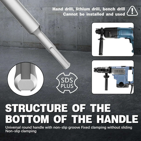 METOTY 4-inch concrete hole saw with SDS Plus shank connecting rod; blue drills shown in insets for scale