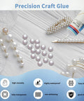 Clear Rhinestone Jewelry Glue For Jewelry Making, High Viscosity Bond, Waterproof, Ultra Strong Hold For Gems Pearls Metals And Ceramics, Semi Fluid Formula, Dries Clear, 2 Oz with jewelry and pearls displayed