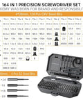 Open 164 In 1 Precision Screwdriver Set For MacBook, iPhone, PC, RC, PS5, Watch, Xbox And DIY Repairs with labeled bits