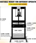Beefy 6 Ton Hydraulic Press H-Frame Shop Press With Adjustable Height Work Table And 2 Press Plates Heavy Duty Floor Mount For Car Repair And Garage