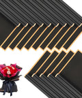 Black Flower Wrapping Paper With Gold Edges Dope For DIY Gift Wrapping Waterproof Sheets 58x58 Cm 225Gsm Durable Gift Wrap