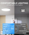 Comparison of Two Pack 4700 Lumen LED Flush Mount Ceiling Light Ultra Slim 16 Inch 5000K Daylight vs standard lighting in room