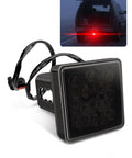 Trailer Hitch Light With 15 LED Beefy Bright Red Braking Light Smoked Lens 2 Inch Receiver Fit Water Resistant Square Taillight