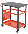 36 By 24 Inch Steel Welding Table With 1200 Pounds Capacity, built tough portable rolling fixture table with fixture holes