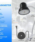 Clamp Light With 3000 Lumen Bright White 6500K Task Lamp Pro Grade Heavy Duty Metal Clamp Base For Shop Garage Woodworking