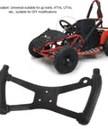 H-Style Universal Go Kart Steering Wheel With Metal Alloy And PU Rubber Build for ATV UTV DIY Modification Kit displayed with go kart