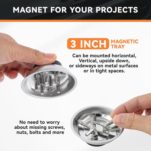 Flexible 24 Inch Magnetic Pickup Tool With Bendable Head And Magnetic Parts Tray 5 Lb Pull Ideal For Reaching Hard To Reach Drains Cars Keys Nuts Bolts And Other Metal Objects
