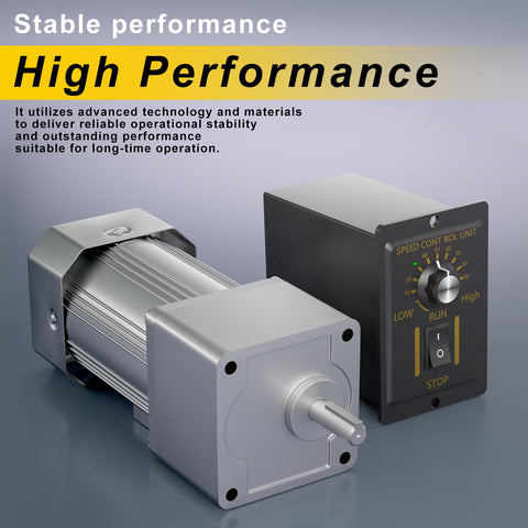 Beefy High Torque AC Motor With Gearbox 110V 300W Reversible Gear Reducer Motor Adjustable Speed 180 RPM With Speed Controller